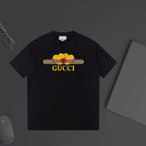 Gucci T-shirt Heart-shaped Letter Print on the Chest logo round Neck Short Sleeve25ss New Pure Cotton Unisex Style T T-shirt OS Loose Fit Base Shirt Half Sleeve T-Shirt Top Half Sleeve