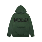 Balenciaga Hoodie Masking Yellow Tape logoG Hooded Sweatshirt Jacket for Men and Women, Sports Casual Style OS Loose fit versatile style
