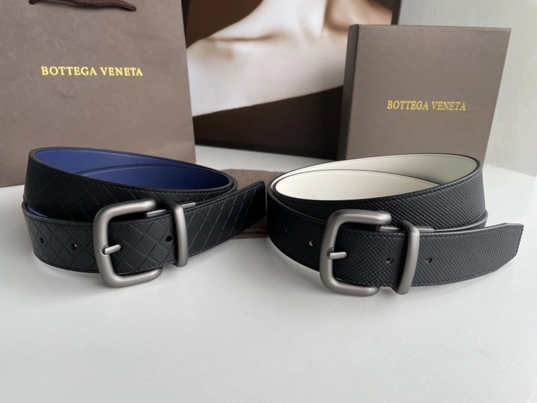 Bottega Veneta Belt 【First Layer Cowhide】Counter Version Free Packaging New Belt Men's First Layer Cowhide Hand-Woven Calfskin Belt Fashion All-Matching3.5cm Pant Belt Men and Women Business Casual Belt Belt Men's Leather Belt