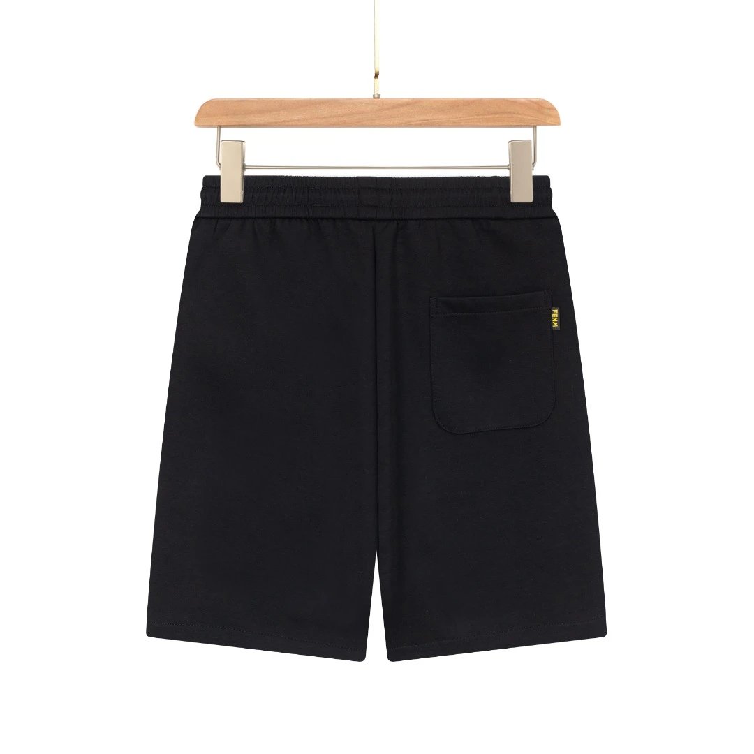 FENDl Shorts Front Eye Pattern Embroidery logo Five-point Shorts25ss New Drawstring Casual Summer Pants American Style5Two-in-One Casual Sweatpants for Men and Women, Pure Cotton Joggers