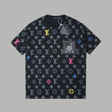 Louis Vuitton LV T-shirt Full Print Letter Old Flower logo round Neck Short Sleeve25ss New pure cotton T Unisex T-Shirt OS Loose Fit Base Shirt Top Half Sleeve T-Shirt