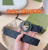 Gucci Belt Retro Embossing Men's Belt Double-Sided Genuine Leather Female Online Influencer Chi Double-Home Belt