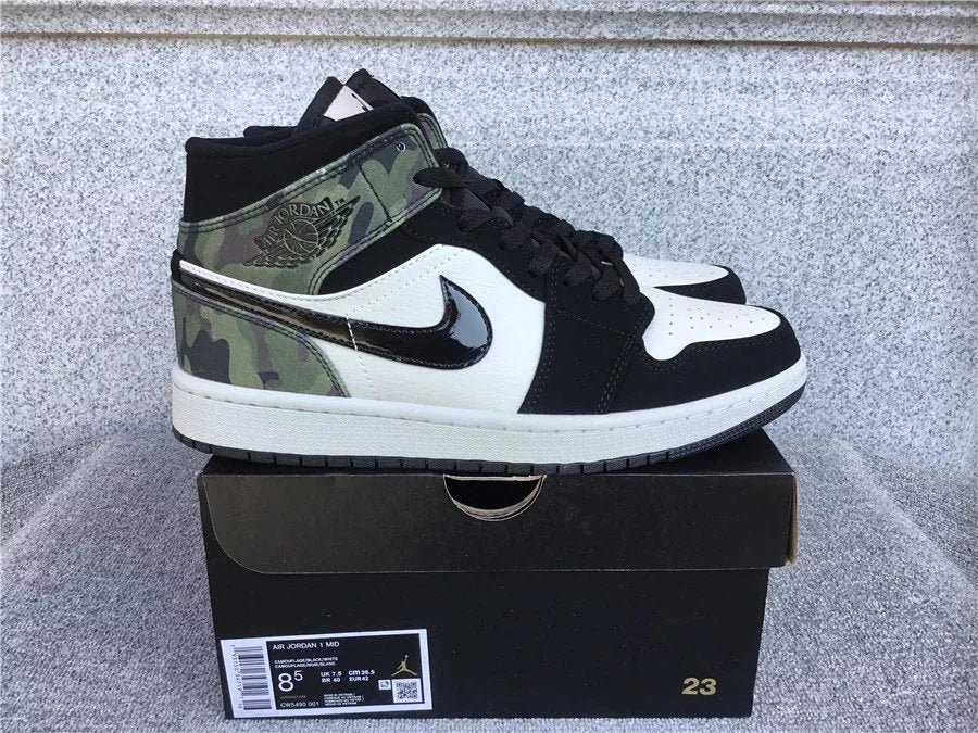 Air Jordan 1 Mid shoes New All-Match Trendy Men's Casual Sports Shoes