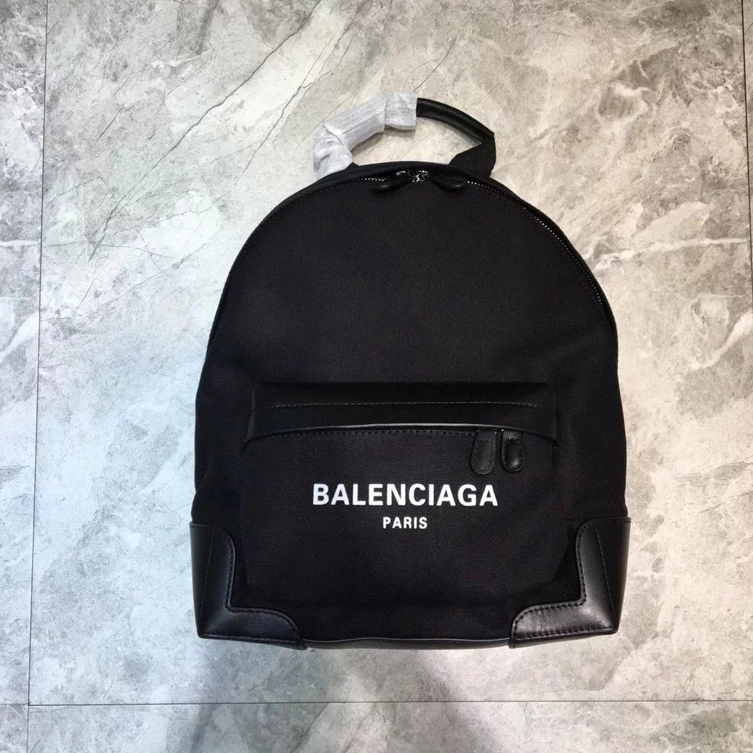 Balenciaga Bag Top version 【Treasure of Town Store】Canvas Backpack Large and Small Sizes Black and White Men's and Women's Same Couple's Backpack Schoolbag