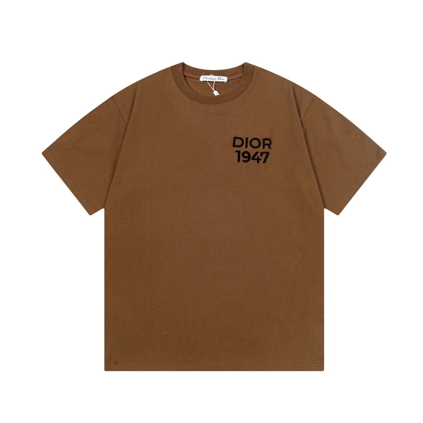 Dior T-shirt Chest CD Letters and Numbers1974Small Embroidery logo round Neck Short Sleeve25ss New Pure Cotton Unisex Style T Casual T-Shirt Base Layer Shirt OS Loose Fit Half Sleeve Top Plus Size