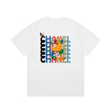 Chanel T-shirt Colorful Bear Alphabet Direct Print Logo round Neck Short Sleeve25ss New Pure Cotton Unisex Style T T-shirt OS Loose Fit Base Shirt Top Half Sleeve T-Shirt