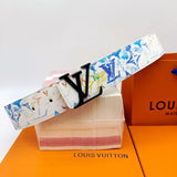 Louis Vuitton LV Belt Belt Men's Graffiti Casual All-Matching Men's Smart Guy Belt Trendy Brand Pant Belt Young Student Pants Belt