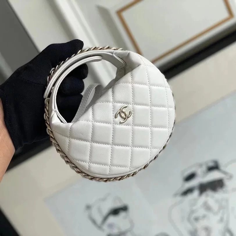 Chanel Women's Bag Top version 【Original Leather Highest Version】Bag2023New Hula Hoop Mini Clutch Small Waste Bag Handbag23c New Popular Women's Bag Clutch Wrist Bag Dinner Bag23B New Hula Hoop Bag Caviar Ball Grain Cowhide