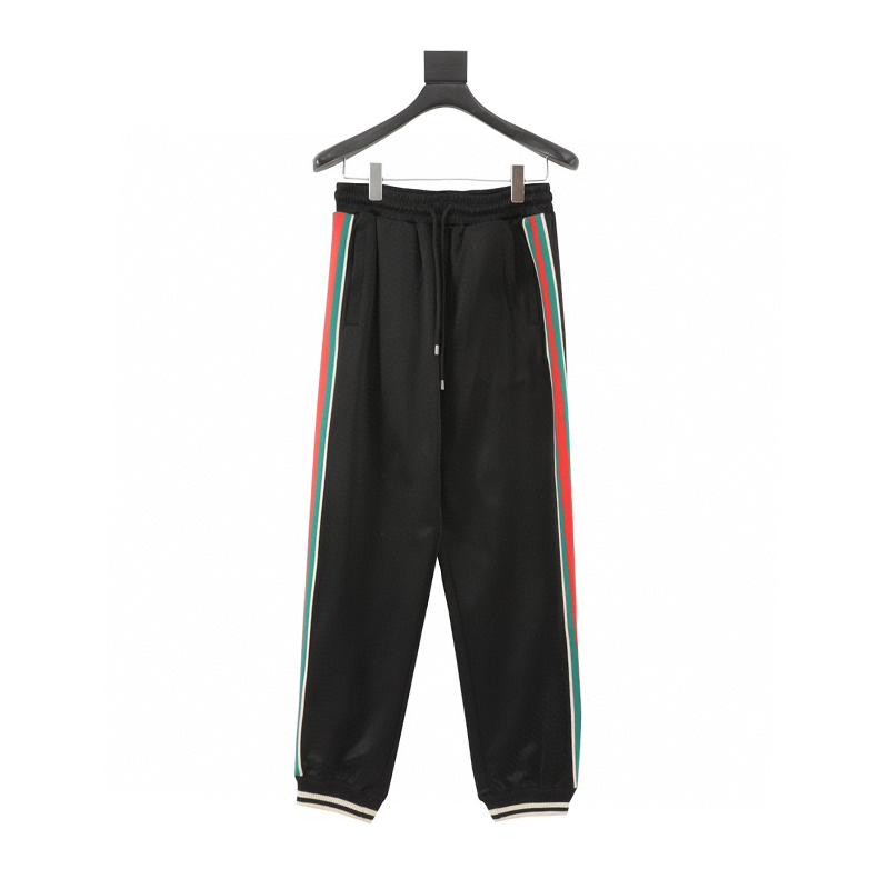 Gucci Sweatpants Color Stripe Braid Stickers Trousers for Men and Women