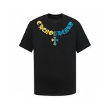 Chrome Hearts T-shirt Front and Back Sanskrit Script Toothbrush Embroidered Round Neck Short Sleeve25ss New Pure Cotton Unisex Style T T-shirt OS Loose Fit Base Shirt Short Sleeve T-Shirt Top
