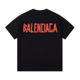 Balenciaga T-shirt Back adhesive letters logo round Neck Short Sleeve25ss New pure cotton T Unisex T-Shirt OS Loose Fit Base Shirt Top Half Sleeve T-Shirt