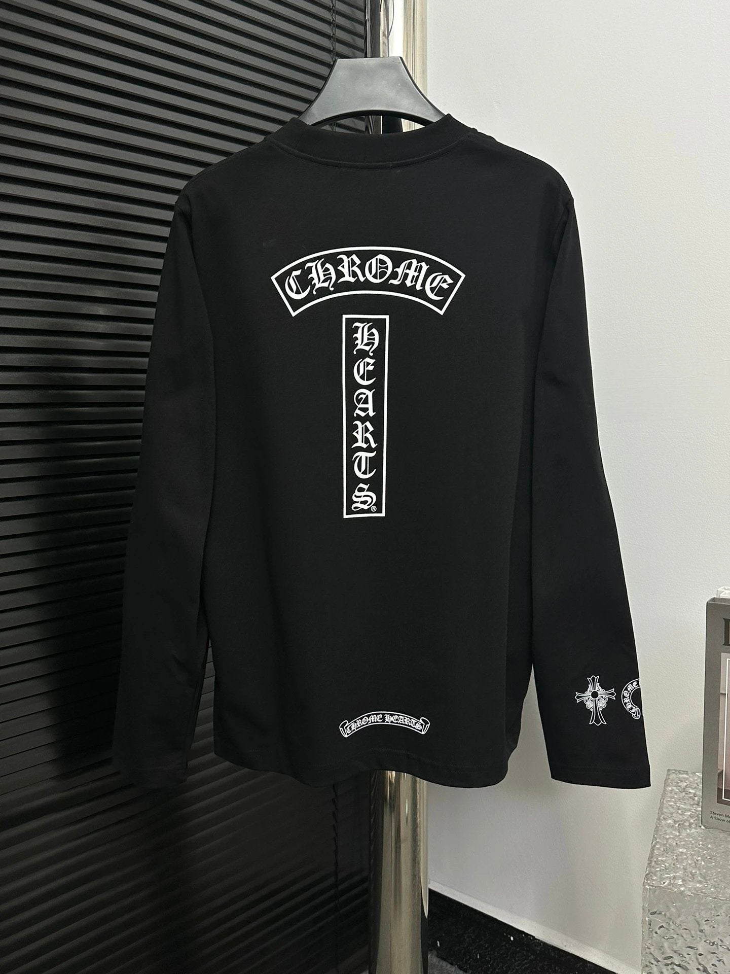Chrome Hearts Hoodie Printing logo Round Neck Sweatshirt Jacket OS Loose Fit Pullover Long Sleeve Unisex Base Shirt Sports Casual Top