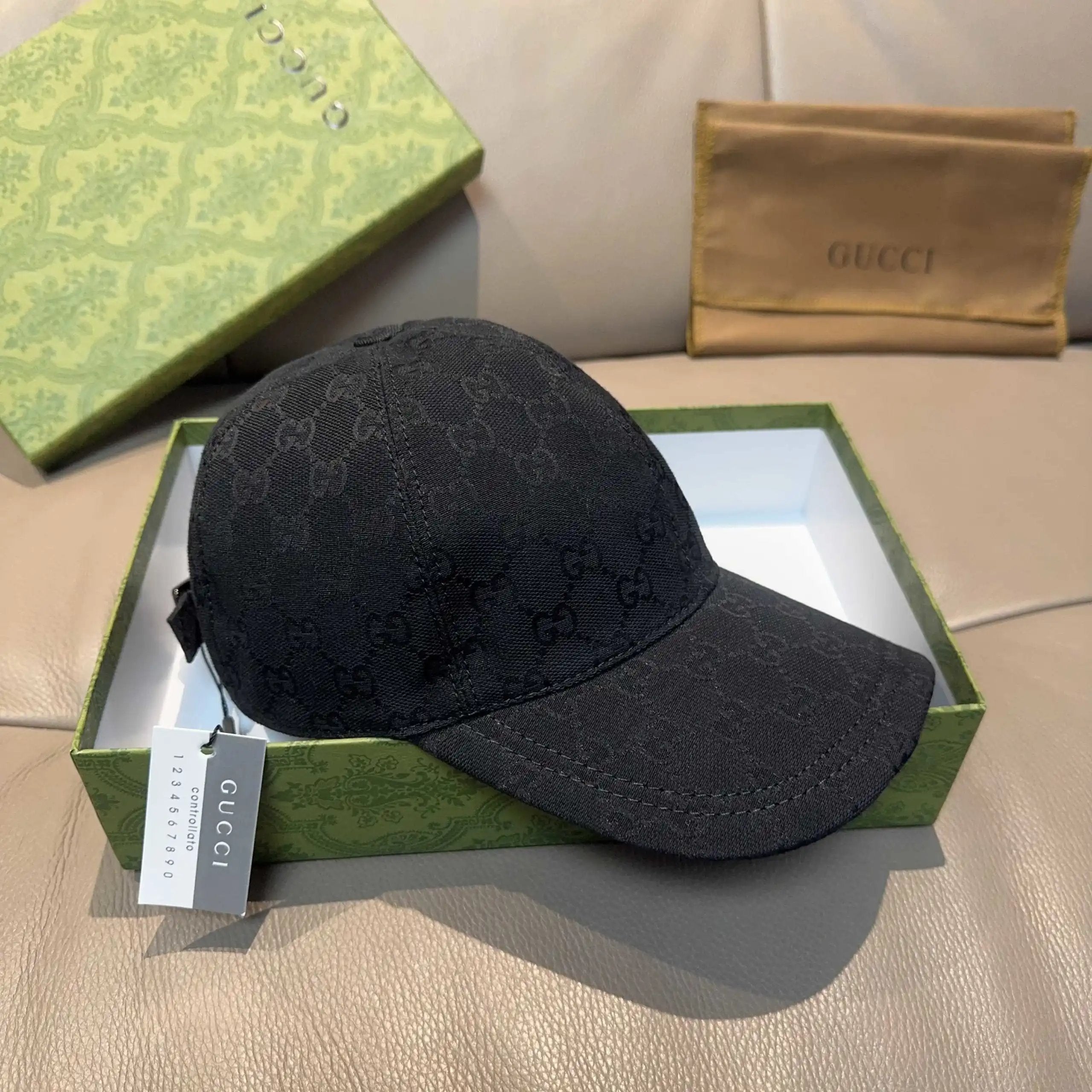 Gucci Hat Full Jacquard Print logo Baseball Cap Sunshade Sun Protection Duckbill Cap Unisex Couple Style Large Head Circumference Slimming Face Curved Brim Versatile Sports Hat