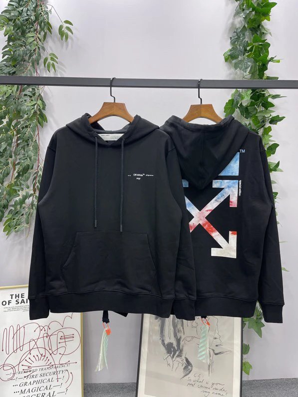 OFF -White Hoodie Top Version Counter Same Style Heavy New Casual Hooded Sweater Versatile Loose Hoodie Trendy Pure Cotton