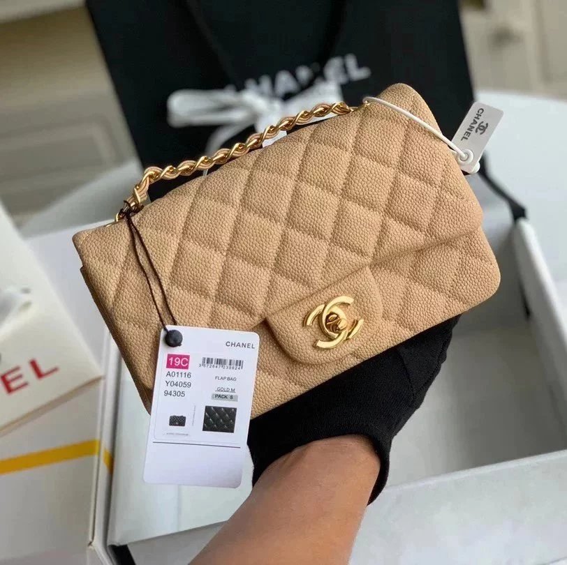 Chanel Women's Bag Top version 【Surrogate Shopping Version Genuine Goods Leather】l Classic CF Large Package mini20cm1116CF Fang Fat Flap Bag Original Sheepskin Women's Bag Chain Bag Crossbody Bag Caviar Cowhide CF20cm