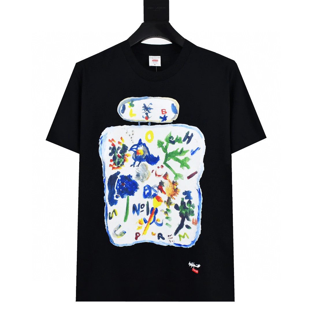 Supreme T-shirt Top Version Student Short Sleeve T T-shirt Loose Cotton T-shirt Men's and Women's Same Half Sleeve Bottoming Shirt Fashion