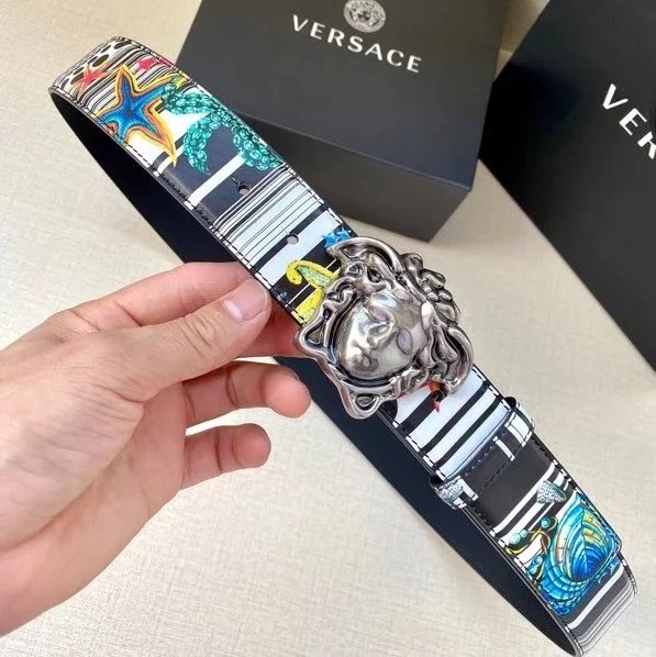 VERSACE Belt Top version Belt Men's Belt Belt Classic Printing Imported from Italy Cowhide Leather Business Casual Fashion Trend