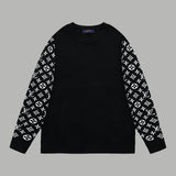 Louis Vuitton LV Sweater Full Arm Print Cashmere Blend Wool Knit Crew Neck Sweater Long Sleeve Pullover Unisex Thickened OS Loose Fit Top Versatile Casual Jacket Lazy Style