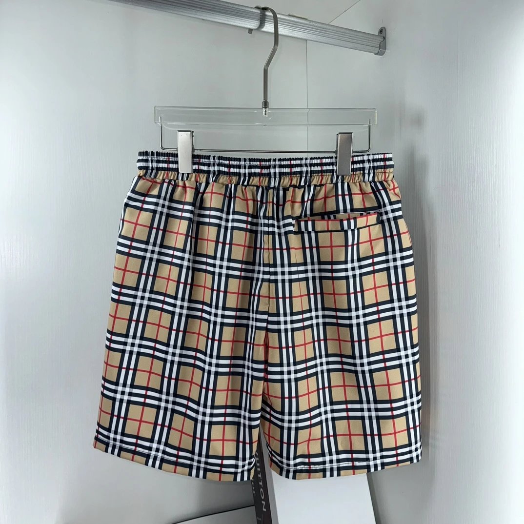 Burberry Shorts Classic Full Print Plaid Beach Shorts25ss New Five-Point Pants os Loose Quick-Dry Unisex Casual Trendy Brand Big Shorts5Pants