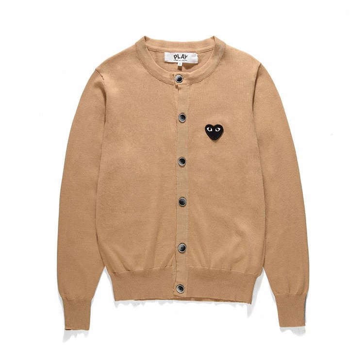 Rei Kawakubo Sweater Top Version Fashion Brand Ling Women's round Neck Love Couple Coat Cardigan Heart Knitted Woolen Sweater play Sweater