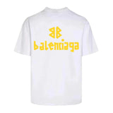 Balenciaga T-shirt Front and Back Tape Letter Print logo round Neck Short Sleeve25ss New Pure Cotton Unisex Style T Casual T-Shirt Base Layer Shirt OS Loose Fit Half Sleeve Top Plus Size