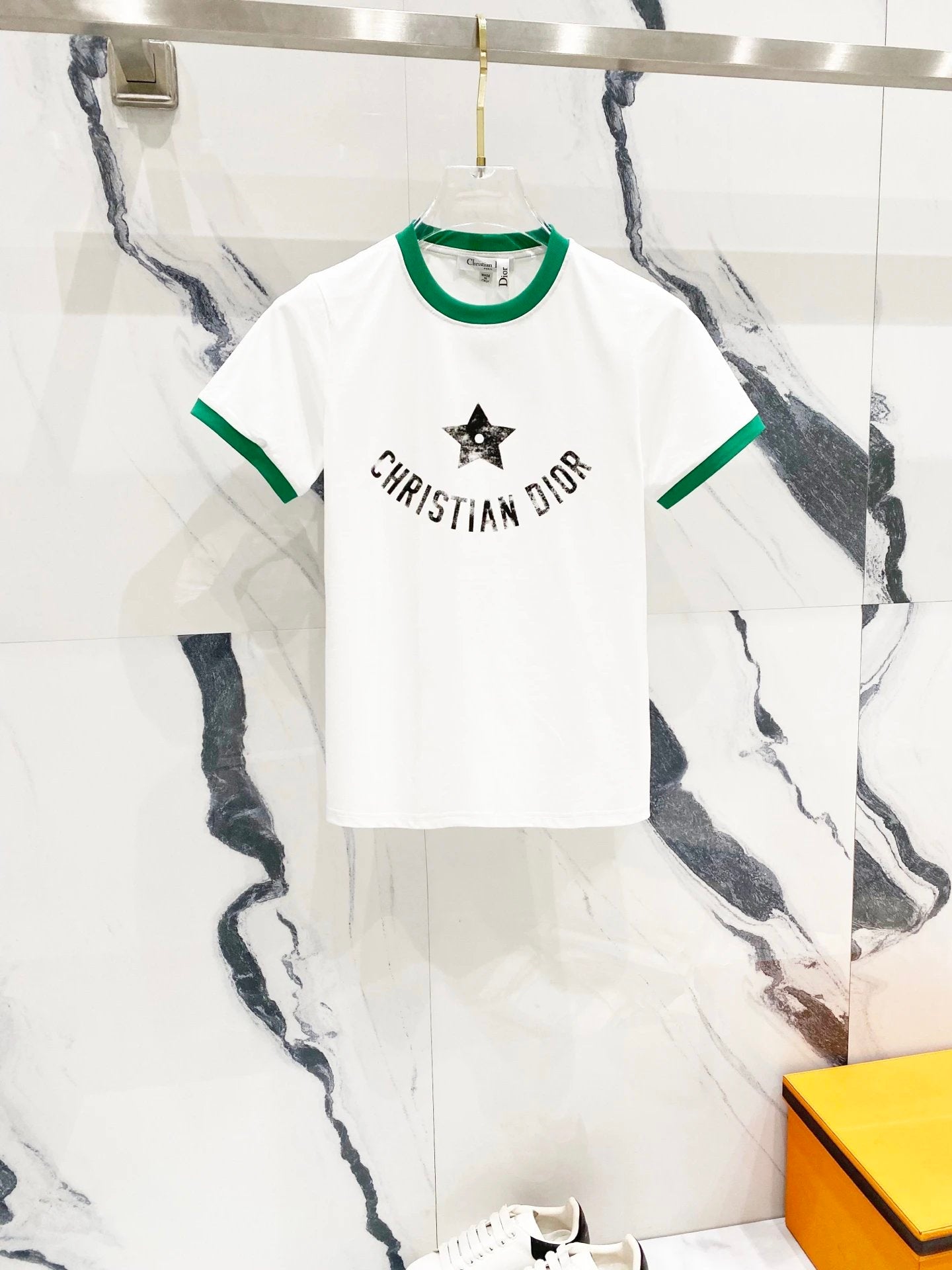 Dior T-shirt Five-star Letter Print on the Chest logo round Neck Short Sleeve25ss New pure cotton T Women's T-shirt OS Loose Fit Base Shirt Top Half Sleeve T-Shirt