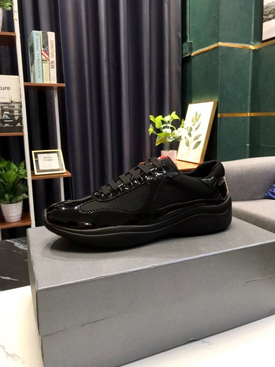 PRADA Shoes Summer in Stock Blue Flat Heel Leisure Low Top Fashion Shoes round Toe All-Matching Foreign Trade Shoes cf26