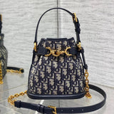 Dior Women's Bag Top version 【Original Factory】Latest Bucket Bag Brick Cabinet Latest C&#39;est Series Handbag New Cest Water Bucket Bag Handbag Shoulder Underarm Bag Classic Retro Patterns Small Bucket Bag Bucket Bag Tote Bag Handmade Straw Bag Woven Bag