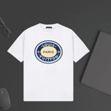 Louis Vuitton LV T-shirt Circular Pattern Letter Print on Chest logo round Neck Short Sleeve25ss New Pure Cotton Unisex Style T Casual T-Shirt Base Layer Shirt OS Loose Fit Half Sleeve Top Plus Size