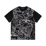 Louis Vuitton LV T-shirt Front Full Print Cartoon Rabbit Print logo round Neck Short Sleeve25ss New pure cotton T Unisex T-Shirt OS Drop Shoulder Loose Fit Base Shirt Top T-Shirt Short Sleeve