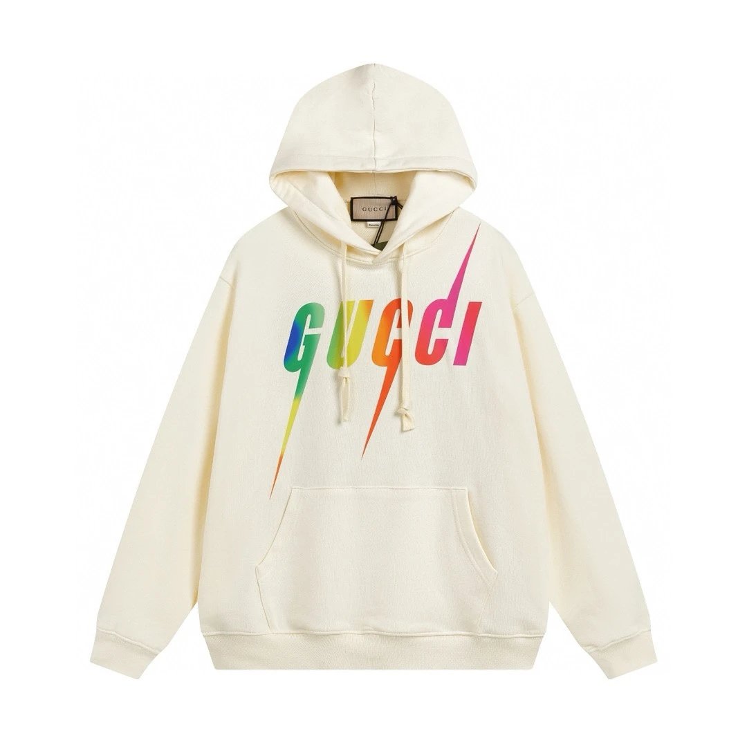 Gucci Hoodie Lightning on the chest logo Printed Hoodie Sweatshirt Jacket Top Unisex Sports Casual Loose Fit Versatile