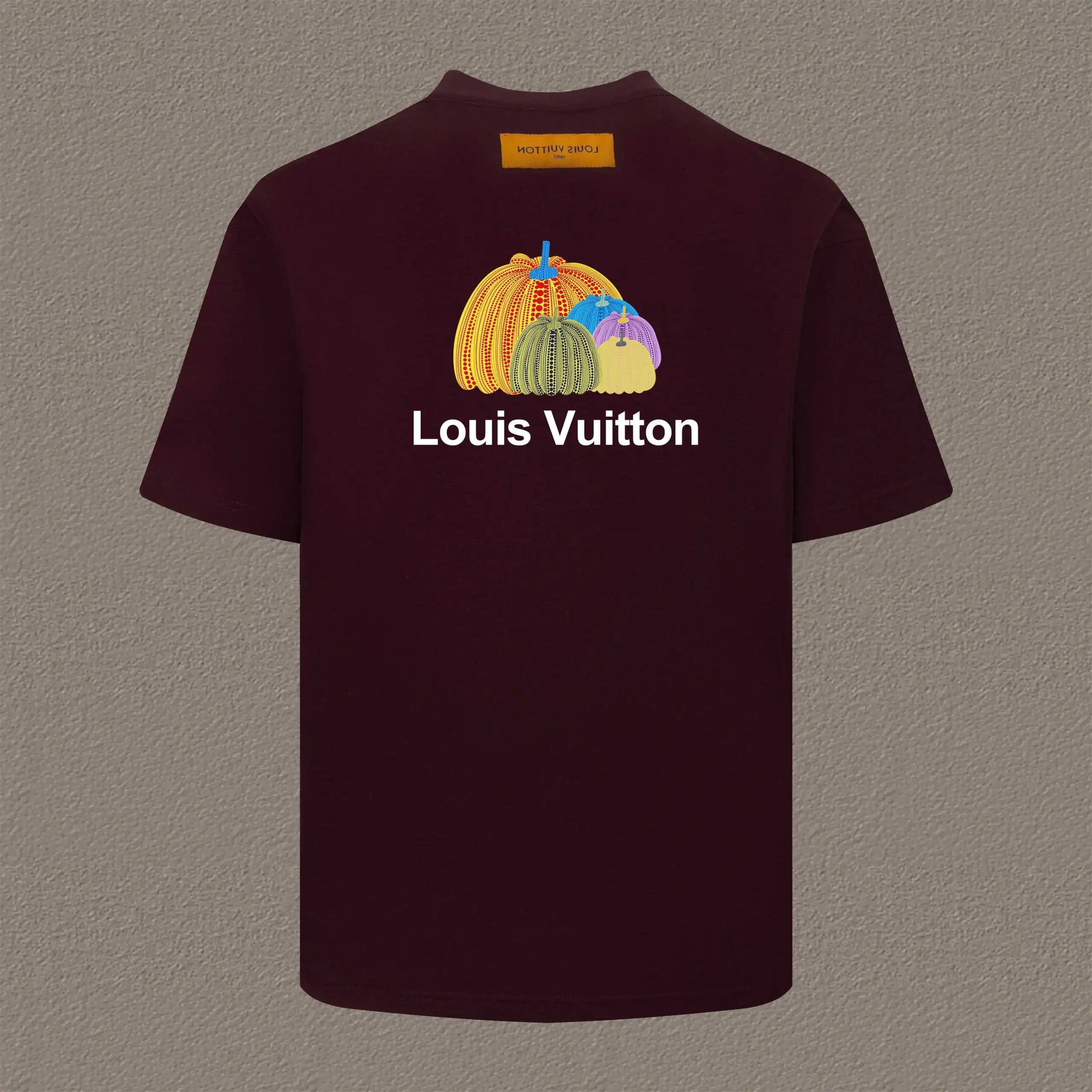 Louis Vuitton LV T-shirt Grass-Grown Mi Jian Series Back Print logo round Neck Short Sleeve25ss New pure cotton T Unisex T-Shirt OS Loose Fit Base Shirt Top Half Sleeve T-Shirt
