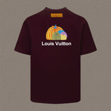 Louis Vuitton LV T-shirt Grass-Grown Mi Jian Series Back Print logo round Neck Short Sleeve25ss New pure cotton T Unisex T-Shirt OS Loose Fit Base Shirt Top Half Sleeve T-Shirt