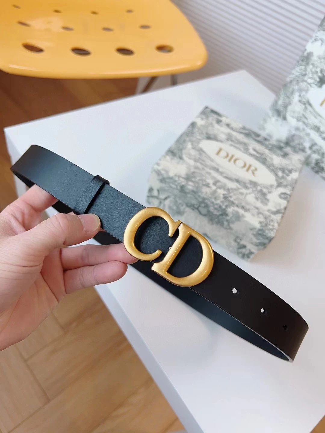 Dior Belt Top version Original Order Belt Genuine Cattlehide Leather Surface Belt Women's Belt Double-Sided Head Layer Cowhide Universal Business Women's Belt Women's Business Casual Belt Belt Women's High-End Belt