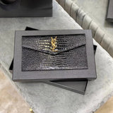 YSL Women's Bag Top version 【Genuine Goods Leather】2022Spring and Summer New Clutch Handbag Crocodile Pattern Cowhide Caviar Women's Cow Leather Bag Clutch Bag