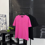Gucci T-shirt 3D Embossed Lettering logo round Neck Short Sleeve25ss New pure cotton T Unisex T-Shirt OS Loose Fit Base Shirt Top Half Sleeve T-Shirt
