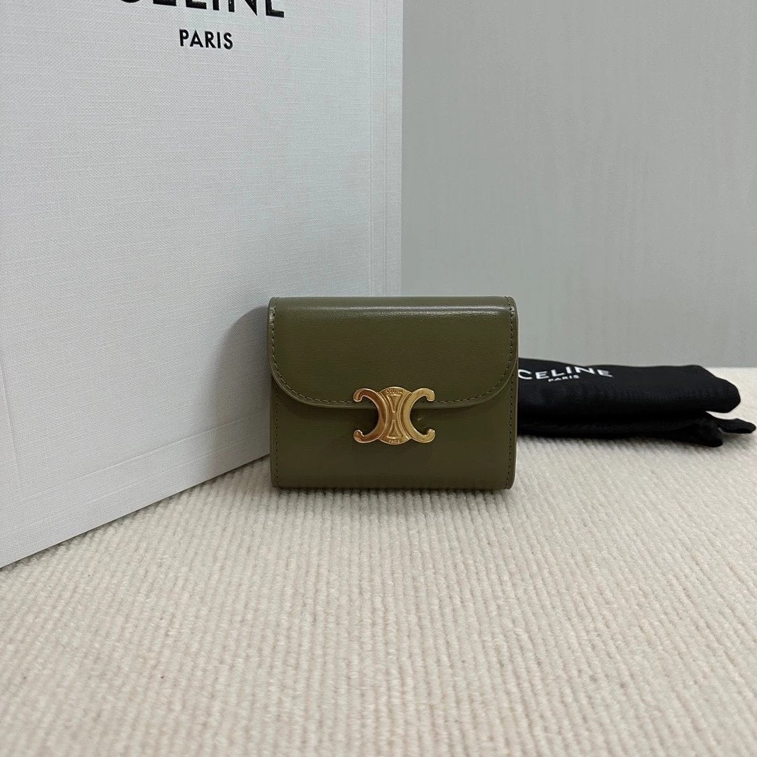 Celine Wallet Top version 【Super Original Leather】24New Arc De Triomphe Wallet 70% off Short Style Wallet Lady's Wallet Card Holder Coin Purse Women's Bag