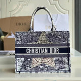 Dior Women's Bag Top version Same Style as Stars2023New Product BookTotemini Tote Bag Houndstooth Mini Small Sized Large Canvas Embroidered Shopping Bag Handbag Shoulder Bag Women's Bag