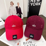 Alo Yoga Hat Classic Letters logo Baseball Cap Sunshade Sun Protection Duckbill Cap Unisex Couple Style Large Head Circumference Slimming Face Curved Brim Versatile Sports Hat