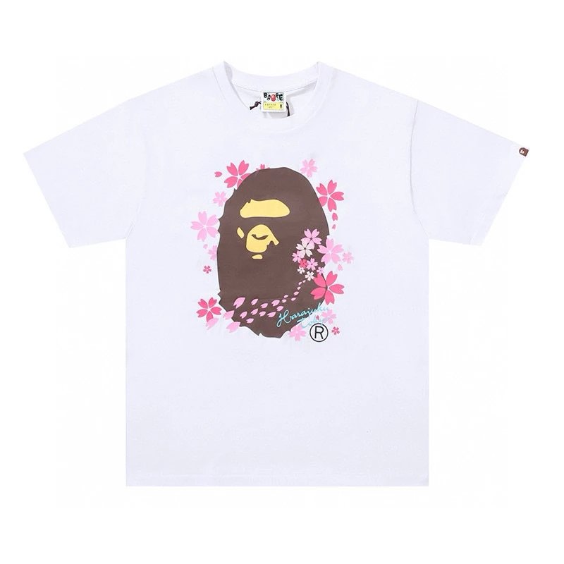 Bape T-shirt Top Version Counter Same Style Pure Cotton Summer Men's and Women's Same Fashion Loose All-Matching2024New Short Sleeve T T-shirt