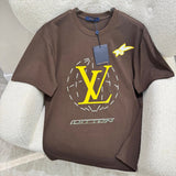 Louis Vuitton LV T-shirt Diamond Route on the Chest logo round Neck Short Sleeve25ss New Pure Cotton Unisex Style T Casual T-Shirt Base Layer Shirt OS Loose Fit Half Sleeve Top Plus Size