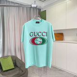 Gucci T-shirt Double-breasted G Letter Printing logo round Neck Short Sleeve25ss New pure cotton T Unisex T-Shirt OS Drop Shoulder Loose Fit Base Shirt Top T-Shirt Short Sleeve