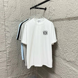 LOEWE T-shirt Chest Emblem Embroidery logo round Neck Short Sleeve25ss New Pure Cotton Unisex Style T Casual T-Shirt Base Layer Shirt OS Loose Fit Half Sleeve Top Plus Size