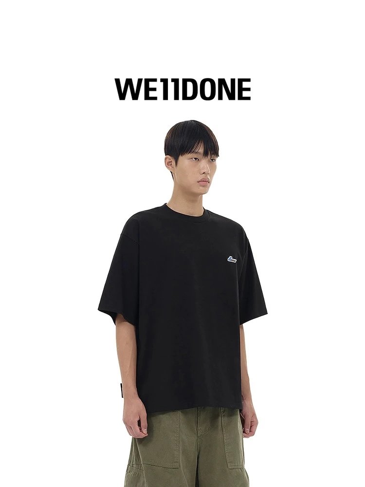 We11done T-shirt Top Version Neutral Men and Women Same Style Solid Color Small LOGO Embroidered Badge Short Sleeve T T-shirt