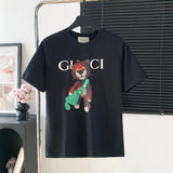 Gucci T-shirt Colorful Printed Bear Chest Backpack Logo Logo Crew Neck Short Sleeve25ss New pure cotton T Unisex T-Shirt OS Loose Fit Base Shirt Top Half Sleeve T-Shirt