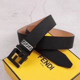 FENDI Belt Top version Belt Men's and Women's Belt Italy Imported Cowhide Leather Pure Original Leather Men's Belt Smooth Buckle Man's Belt3.8cm