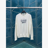 Dior Clothing 24Autumn and Winter New1947Logo Letter Embroidery logo Crew Neck Casual Knitwear Men's Sweater