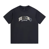 Balenciaga T-shirt Letter Graffiti Toothbrush Embroidery on the Chest logo round Neck Short Sleeve25ss New Pure Cotton Unisex Style T T-shirt OS Loose Fit Base Shirt Half Sleeve T-Shirt Top Half Sleeve
