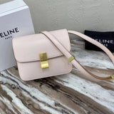 Celine women's bag Top version 【Original Leather】Classic ClassicBox Bag Teen Square Bag Stewardess Bag Box Bag Toothpick Pattern Cowhide Crossbody Women's Bag18.5cmTeenbox Bag