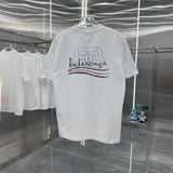 Balenciaga T-shirt Backrest Cola Double B Letter Printing logo round Neck Short Sleeve25ss New pure cotton T Unisex T-Shirt OS Loose Fit Base Shirt Top Half Sleeve T-Shirt